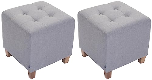 CLP 2er Set Sitzhocker Pharao mit Stoffbezug I Sitzwürfel mit hochwertiger Polsterung und Bodenschonern, Farbe:hellgrau CLP 2er Set Sitzhocker Pharao mit Stoffbezug I Sitzwürfel mit hochwertiger Polsterung und Bodenschonern, Farbe:hellgrau von CLP
