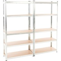 2er Set Steckregal g 90x40x180 silber von CLP