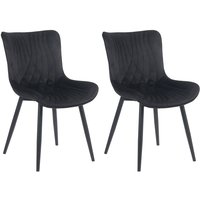 2er Set Stühle Brady schwarz Samt 2er Set Stühle Brady schwarz Samt von CLP