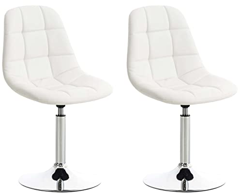 CLP 2er Set Stühle Emil Kunstleder I Mit Gestepptem Sitz I Drehstühle Mit Trompetenfüße In Chromoptik, Farbe:weiß CLP 2er Set Stühle Emil Kunstleder I Mit Gestepptem Sitz I Drehstühle Mit Trompetenfüße In Chromoptik, Farbe:weiß von CLP