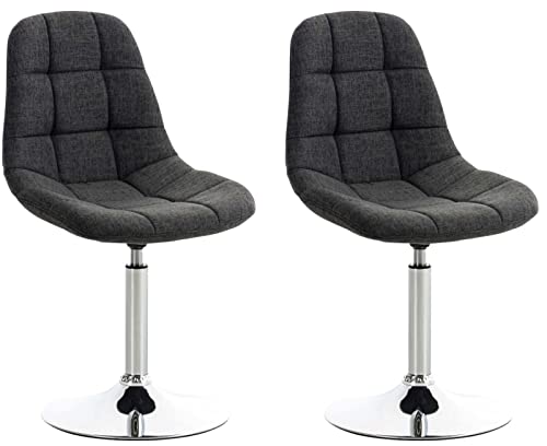CLP 2er Set Stühle Emil Stoff I Mit Gestepptem Sitz I Drehstühle Mit Trompetenfüße In Chromoptik, Farbe:dunkelgrau CLP 2er Set Stühle Emil Stoff I Mit Gestepptem Sitz I Drehstühle Mit Trompetenfüße In Chromoptik, Farbe:dunkelgrau von CLP