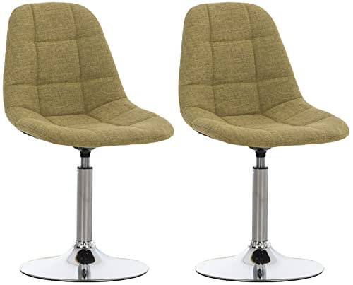 CLP 2er Set Stühle Emil Stoff I Mit Gestepptem Sitz I Drehstühle Mit Trompetenfüße In Chromoptik, Farbe:grün CLP 2er Set Stühle Emil Stoff I Mit Gestepptem Sitz I Drehstühle Mit Trompetenfüße In Chromoptik, Farbe:grün von CLP