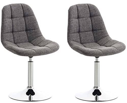 CLP 2er Set Stühle Emil Stoff I Mit Gestepptem Sitz I Drehstühle Mit Trompetenfüße In Chromoptik, Farbe:hellgrau CLP 2er Set Stühle Emil Stoff I Mit Gestepptem Sitz I Drehstühle Mit Trompetenfüße In Chromoptik, Farbe:hellgrau von CLP