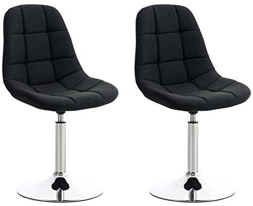 CLP 2er Set Stühle Emil Stoff I Mit Gestepptem Sitz I Drehstühle Mit Trompetenfüße In Chromoptik, Farbe:schwarz CLP 2er Set Stühle Emil Stoff I Mit Gestepptem Sitz I Drehstühle Mit Trompetenfüße In Chromoptik, Farbe:schwarz von CLP