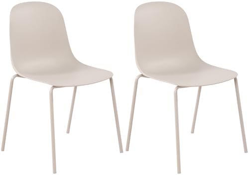 CLP 2er Set Stühle Hardin, stapelbare Gartenstühle, wetterfest und UV-beständig, Outdoor-Stuhl für Balkon, Terrasse und Esszimmer, Farbe:hellgrau von CLP