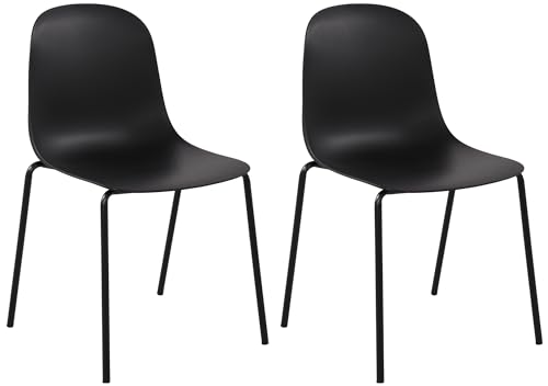 CLP 2er Set Stühle Hardin, stapelbare Gartenstühle, wetterfest und UV-beständig, Outdoor-Stuhl für Balkon, Terrasse und Esszimmer, Farbe:schwarz CLP 2er Set Stühle Hardin, stapelbare Gartenstühle, wetterfest und UV-beständig, Outdoor-Stuhl für Balkon, Terrasse und Esszimmer, Farbe:schwarz von CLP