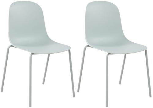 CLP 2er Set Stühle Hardin, stapelbare Gartenstühle, wetterfest und UV-beständig, Outdoor-Stuhl für Balkon, Terrasse und Esszimmer, Farbe:türkis von CLP