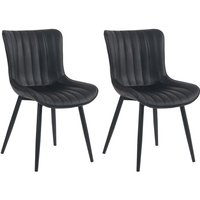 2er Set Stühle Largo schwarz Kunstleder 2er Set Stühle Largo schwarz Kunstleder von CLP