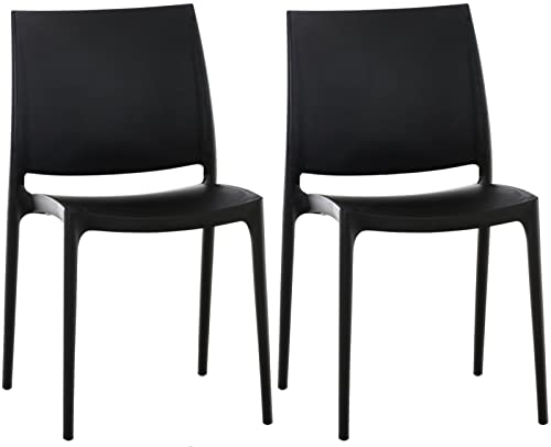 CLP 2er Set Stühle Maya I Wetterbeständige Stapelstühle bis zu 130 kg belastbar, Farbe:schwarz CLP 2er Set Stühle Maya I Wetterbeständige Stapelstühle bis zu 130 kg belastbar, Farbe:schwarz von CLP