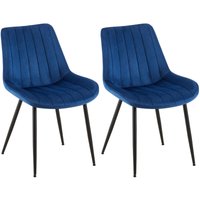 2er Set Stühle Rahden Samt blau 2er Set Stühle Rahden Samt blau von CLP
