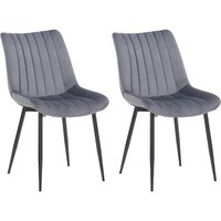 CLP - 2er Set Stühle Rahden Samt grau CLP - 2er Set Stühle Rahden Samt grau von CLP