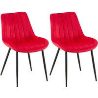 2er Set Stühle Rahden Samt rot 2er Set Stühle Rahden Samt rot von CLP