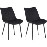 2er Set Stühle Rahden Samt schwarz 2er Set Stühle Rahden Samt schwarz von CLP
