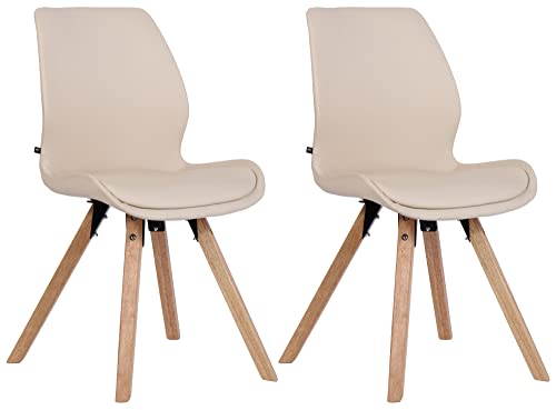 CLP 2er Set Stuhl Luna Kunststoff I Stoff I Samt I Kunstleder I Lehnstuhl mit Holzgestell, Farbe:Creme, Material:Kunstleder CLP 2er Set Stuhl Luna Kunststoff I Stoff I Samt I Kunstleder I Lehnstuhl mit Holzgestell, Farbe:Creme, Material:Kunstleder von CLP