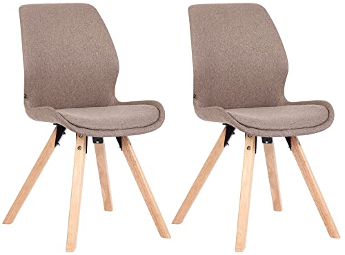 CLP 2er Set Stuhl Luna Kunststoff I Stoff I Samt I Kunstleder I Lehnstuhl mit Holzgestell, Farbe:Taupe, Material:Stoff CLP 2er Set Stuhl Luna Kunststoff I Stoff I Samt I Kunstleder I Lehnstuhl mit Holzgestell, Farbe:Taupe, Material:Stoff von CLP