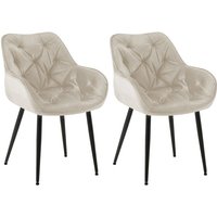 2er Set Stuhl Tanna Samt creme 2er Set Stuhl Tanna Samt creme von CLP