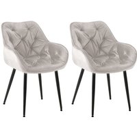 2er Set Stuhl Tanna Samt grau 2er Set Stuhl Tanna Samt grau von CLP