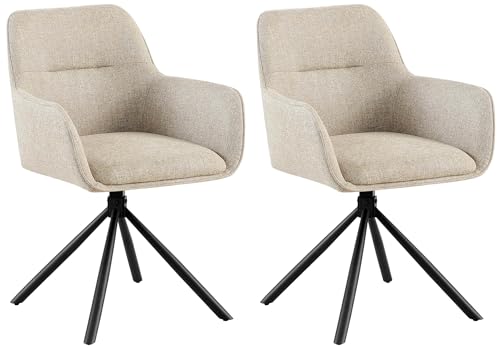 CLP 2er Set Stuhl Tipton Stoffbezug I Schwenkbarer Esszimmerstuhl mit Stoffbezug I Polsterstuhl mit Rückenlehne I Sessel, Farbe:Taupe CLP 2er Set Stuhl Tipton Stoffbezug I Schwenkbarer Esszimmerstuhl mit Stoffbezug I Polsterstuhl mit Rückenlehne I Sessel, Farbe:Taupe von CLP