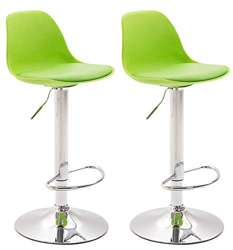 CLP 2er Set Thekenhocker Kiel Kunststoff I Barhocker Mit Polsterung Und Kunstlederbezug I Barstuhl Mit Metallgestell, Farbe:grün, Gestell Farbe:Chrom CLP 2er Set Thekenhocker Kiel Kunststoff I Barhocker Mit Polsterung Und Kunstlederbezug I Barstuhl Mit Metallgestell, Farbe:grün, Gestell Farbe:Chrom von CLP