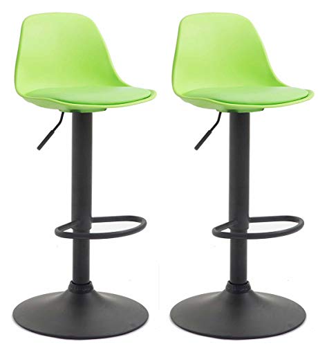 CLP 2er Set Thekenhocker Kiel Kunststoff I Barhocker Mit Polsterung Und Kunstlederbezug I Barstuhl Mit Metallgestell, Farbe:grün, Gestell Farbe:schwarz CLP 2er Set Thekenhocker Kiel Kunststoff I Barhocker Mit Polsterung Und Kunstlederbezug I Barstuhl Mit Metallgestell, Farbe:grün, Gestell Farbe:schwarz von CLP