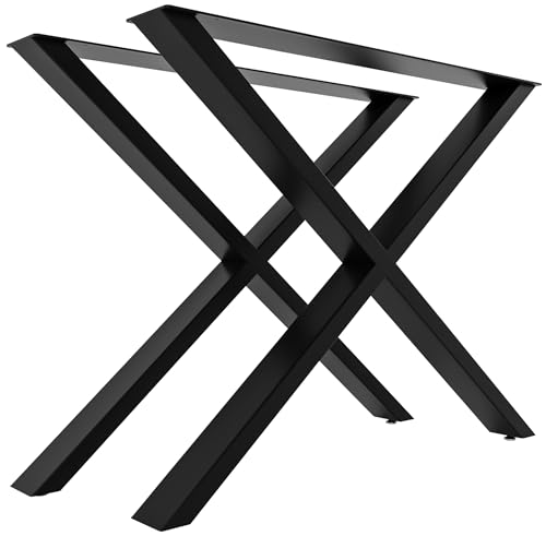 CLP 2er Set Tischbeine Swift I Tischkufen Aus Vierkantprofilen I Höhe 72 cm I Pulverbeschichtetes Gestell, Farbe:schwarz, Größe:L von CLP