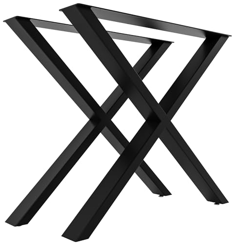 CLP 2er Set Tischbeine Swift I Tischkufen Aus Vierkantprofilen I Höhe 72 cm I Pulverbeschichtetes Gestell, Farbe:schwarz, Größe:M von CLP