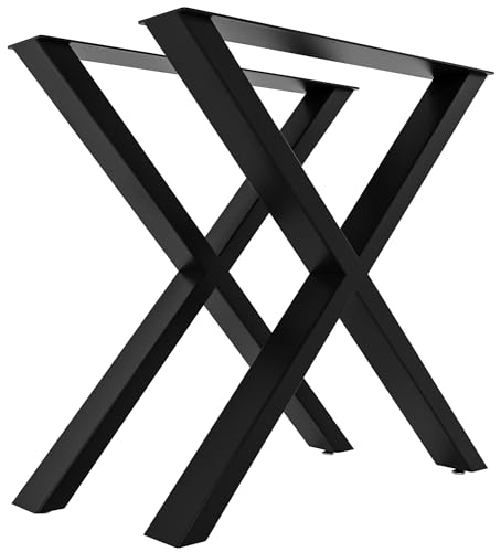 CLP 2er Set Tischbeine Swift I Tischkufen Aus Vierkantprofilen I Höhe 72 cm I Pulverbeschichtetes Gestell, Farbe:schwarz, Größe:S von CLP