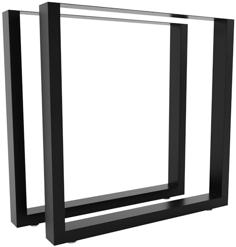 CLP 2er Set Tischbeine Velden Für Couchtisch Oder Beistelltisch I Höhe 43 cm, Farbe:schwarz, Größe:40 cm von CLP