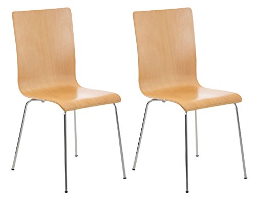 CLP 2er-Set Wartezimmerstuhl Pepe mit ergonomisch geformten Holzsitz und Metallgestell I 2X Konferenzstuhl I erhältlich, Farbe:Natur CLP 2er-Set Wartezimmerstuhl Pepe mit ergonomisch geformten Holzsitz und Metallgestell I 2X Konferenzstuhl I erhältlich, Farbe:Natur von CLP