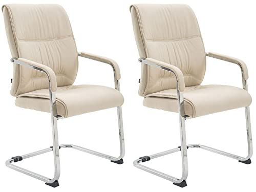 CLP 2er Set XXL-Freischwinger Anubis Mit Gepolsterter Sitzfläche I Konferenzstühle Mit Metallgestell Und Stoffbezug, Farbe:Creme CLP 2er Set XXL-Freischwinger Anubis Mit Gepolsterter Sitzfläche I Konferenzstühle Mit Metallgestell Und Stoffbezug, Farbe:Creme von CLP