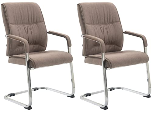 CLP 2er Set XXL-Freischwinger Anubis Mit Gepolsterter Sitzfläche I Konferenzstühle Mit Metallgestell Und Stoffbezug, Farbe:Taupe CLP 2er Set XXL-Freischwinger Anubis Mit Gepolsterter Sitzfläche I Konferenzstühle Mit Metallgestell Und Stoffbezug, Farbe:Taupe von CLP
