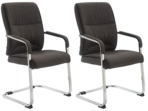 CLP 2er Set XXL-Freischwinger Anubis Mit Gepolsterter Sitzfläche I Konferenzstühle Mit Metallgestell Und Stoffbezug, Farbe:dunkelgrau CLP 2er Set XXL-Freischwinger Anubis Mit Gepolsterter Sitzfläche I Konferenzstühle Mit Metallgestell Und Stoffbezug, Farbe:dunkelgrau von CLP
