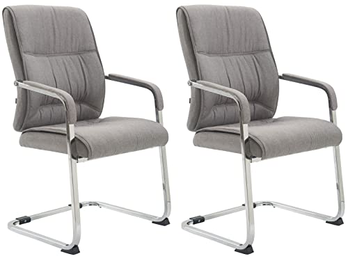 CLP 2er Set XXL-Freischwinger Anubis Mit Gepolsterter Sitzfläche I Konferenzstühle Mit Metallgestell Und Stoffbezug, Farbe:grau CLP 2er Set XXL-Freischwinger Anubis Mit Gepolsterter Sitzfläche I Konferenzstühle Mit Metallgestell Und Stoffbezug, Farbe:grau von CLP