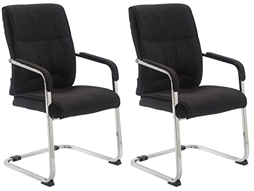 CLP 2er Set XXL-Freischwinger Anubis Mit Gepolsterter Sitzfläche I Konferenzstühle Mit Metallgestell Und Stoffbezug, Farbe:schwarz CLP 2er Set XXL-Freischwinger Anubis Mit Gepolsterter Sitzfläche I Konferenzstühle Mit Metallgestell Und Stoffbezug, Farbe:schwarz von CLP
