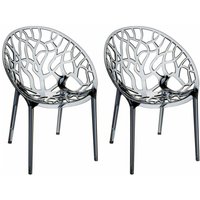 CLP - 2er Set xxl Gartenstuhl Crystal grau von CLP