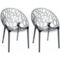 2er Set xxl Gartenstuhl Crystal grau von CLP