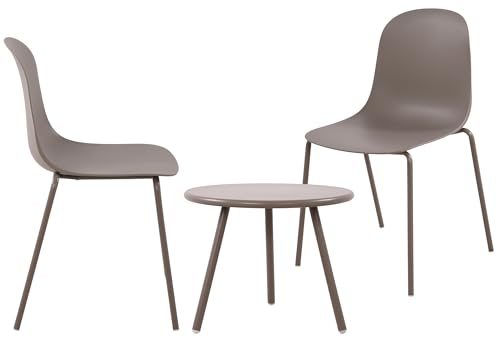 CLP 2er Sitzgruppe Berdin I Garten-Set 2X Stuhl stapelbar und 1x Tisch I Outdoor-Set wetterfest und UV-beständig I Gartenmöbel, Farbe:Taupe CLP 2er Sitzgruppe Berdin I Garten-Set 2X Stuhl stapelbar und 1x Tisch I Outdoor-Set wetterfest und UV-beständig I Gartenmöbel, Farbe:Taupe von CLP
