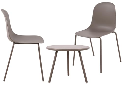 CLP 2er Sitzgruppe Mindin I Garten-Set 2X Stuhl stapelbar und 1x Tisch I Outdoor-Set wetterfest und UV-beständig I Gartenmöbel, Farbe:Taupe CLP 2er Sitzgruppe Mindin I Garten-Set 2X Stuhl stapelbar und 1x Tisch I Outdoor-Set wetterfest und UV-beständig I Gartenmöbel, Farbe:Taupe von CLP