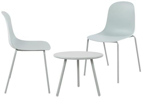 CLP 2er Sitzgruppe Mindin I Garten-Set 2X Stuhl stapelbar und 1x Tisch I Outdoor-Set wetterfest und UV-beständig I Gartenmöbel, Farbe:türkis CLP 2er Sitzgruppe Mindin I Garten-Set 2X Stuhl stapelbar und 1x Tisch I Outdoor-Set wetterfest und UV-beständig I Gartenmöbel, Farbe:türkis von CLP