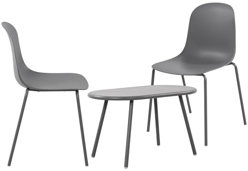 CLP 2er Sitzgruppe Veldin I Garten-Set 2X Stuhl stapelbar und 1x Tisch I Outdoor-Set wetterfest und UV-beständig I Gartenmöbel, Farbe:dunkelgrau CLP 2er Sitzgruppe Veldin I Garten-Set 2X Stuhl stapelbar und 1x Tisch I Outdoor-Set wetterfest und UV-beständig I Gartenmöbel, Farbe:dunkelgrau von CLP