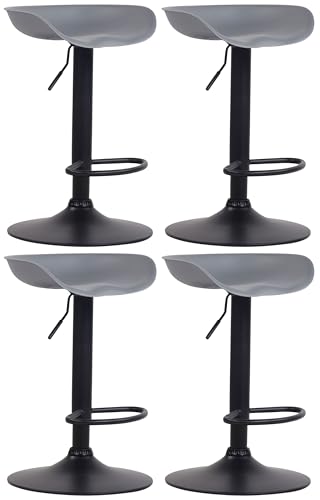 CLP 4er Set Barhocker Anaheim Kunststoff I Thekenhocker Mit Trompetenfuß I Barstühle Mit Fußstütze I Thekenstühle, Farbe:grau, Gestell Farbe:schwarz CLP 4er Set Barhocker Anaheim Kunststoff I Thekenhocker Mit Trompetenfuß I Barstühle Mit Fußstütze I Thekenstühle, Farbe:grau, Gestell Farbe:schwarz von CLP