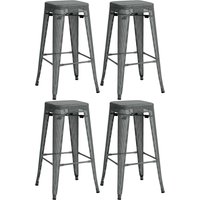 4er Set Barhocker Fletcher grau von CLP