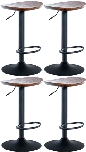 CLP 4er Set Barhocker Skelde - Höhenverstellbar Mit Fußstütze 360 Grad Drehbar - Robuster Tresenhocker Mit Holzsitz - Inklusive Bodenschoner, Farbe:walnuss CLP 4er Set Barhocker Skelde - Höhenverstellbar Mit Fußstütze 360 Grad Drehbar - Robuster Tresenhocker Mit Holzsitz - Inklusive Bodenschoner, Farbe:walnuss von CLP