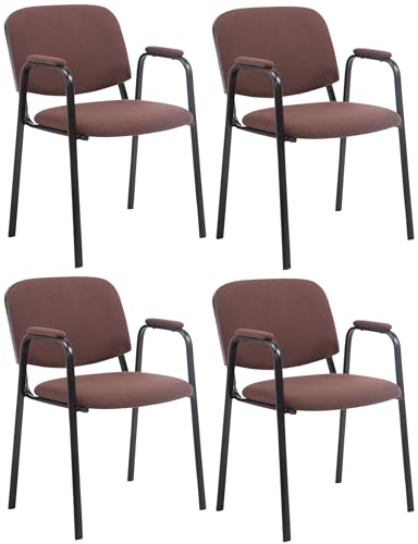CLP 4er Set Besucherstühle Ken Pro Stoff Mit Gepolsterten Armlehnen Und Stoffbezügen I Polsterstühle Mit Metallgestell, Farbe:braun CLP 4er Set Besucherstühle Ken Pro Stoff Mit Gepolsterten Armlehnen Und Stoffbezügen I Polsterstühle Mit Metallgestell, Farbe:braun von CLP