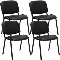 CLP - 4er Set Besucherstuhl Ken Kunstleder schwarz von CLP