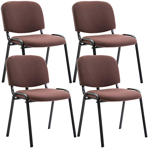 CLP 4er Set Besucherstuhl Ken Stoff I Stapelstuhl Mit Robustem Metallgestell I Polsterstuhl Mit Rückenlehne, Farbe:braun CLP 4er Set Besucherstuhl Ken Stoff I Stapelstuhl Mit Robustem Metallgestell I Polsterstuhl Mit Rückenlehne, Farbe:braun von CLP
