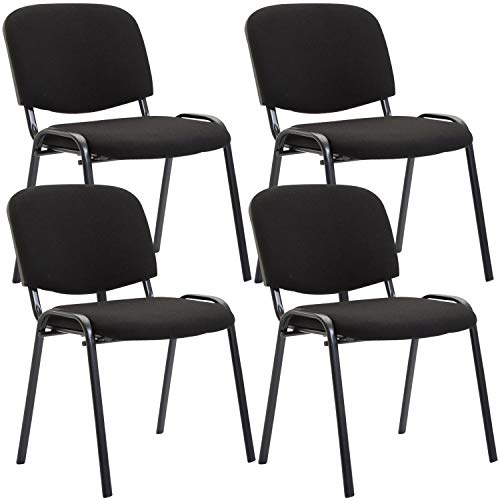 CLP 4er Set Besucherstuhl Ken Stoff I Stapelstuhl Mit Robustem Metallgestell I Polsterstuhl Mit Rückenlehne, Farbe:schwarz CLP 4er Set Besucherstuhl Ken Stoff I Stapelstuhl Mit Robustem Metallgestell I Polsterstuhl Mit Rückenlehne, Farbe:schwarz von CLP