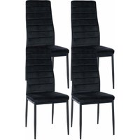 CLP - 4er Set Esszimmerstühle Mayfair schwarz Samt von CLP
