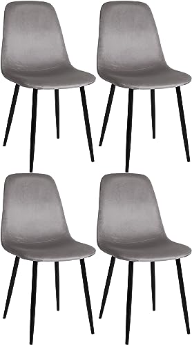 CLP Esszimmerstühle 4er Set Napier, Bequeme Küchenstühle gepolstert, Polsterstühle Esszimmer mit Rückenlehne, bis 150 kg belastbar, Farbe:grau, Material:Samt CLP Esszimmerstühle 4er Set Napier, Bequeme Küchenstühle gepolstert, Polsterstühle Esszimmer mit Rückenlehne, bis 150 kg belastbar, Farbe:grau, Material:Samt von CLP