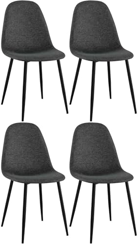 CLP Esszimmerstühle 4er Set Napier, Bequeme Küchenstühle gepolstert, Polsterstühle Esszimmer mit Rückenlehne, bis 150 kg belastbar, Farbe:schwarz, Material:Stoff CLP Esszimmerstühle 4er Set Napier, Bequeme Küchenstühle gepolstert, Polsterstühle Esszimmer mit Rückenlehne, bis 150 kg belastbar, Farbe:schwarz, Material:Stoff von CLP